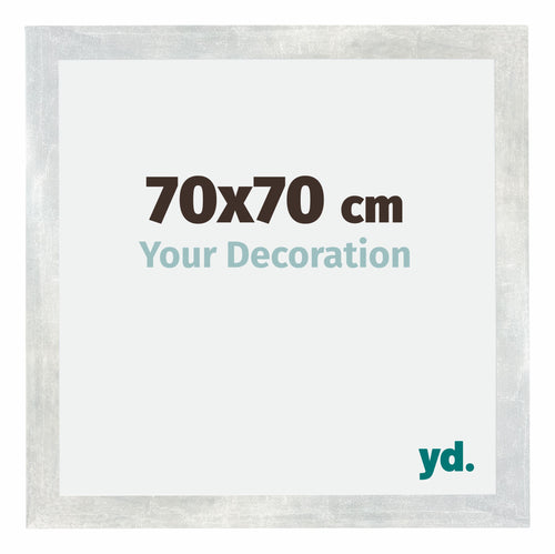 Mura MDF Photo Frame 70x70cm Silver Glossy Vintage Front Size | Yourdecoration.co.uk