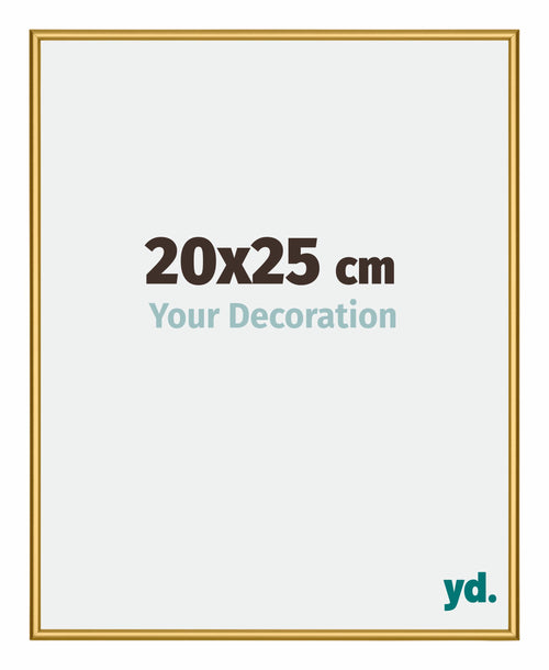 New York Aluminium Photo Frame 20x25cm Gold Shiny Front Size | Yourdecoration.co.uk