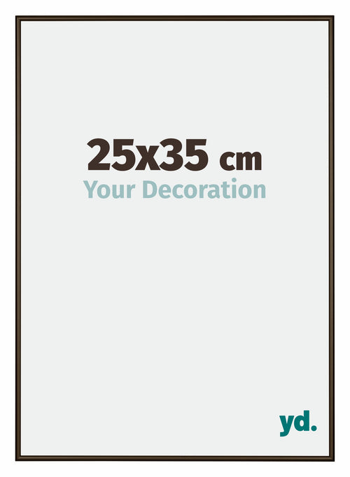 New York Aluminium Photo Frame 25x35cm Walnut Structure Front Size | Yourdecoration.co.uk