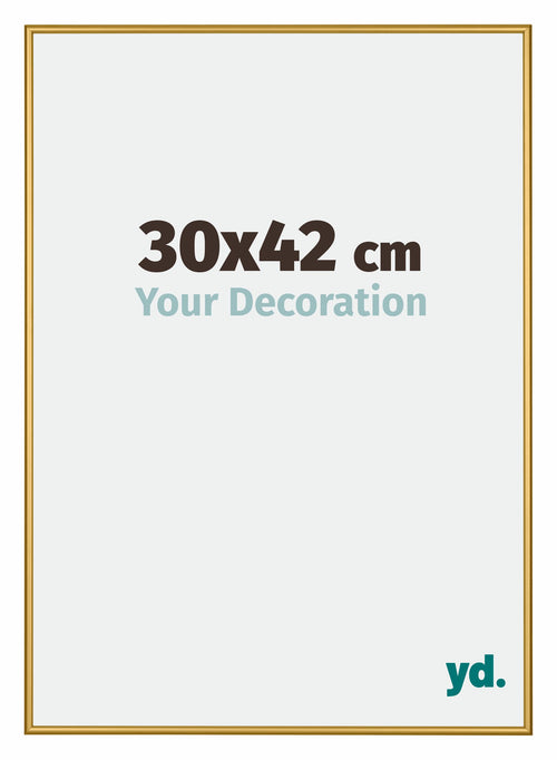 New York Aluminium Photo Frame 30x42cm Gold Shiny Front Size | Yourdecoration.co.uk