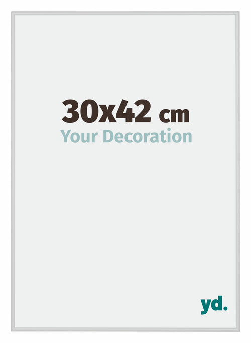 New York Aluminium Photo Frame 30x42cm Silver Matt Front Size | Yourdecoration.co.uk