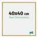 New York Aluminium Photo Frame 40x40cm Gold Shiny Front Size | Yourdecoration.co.uk
