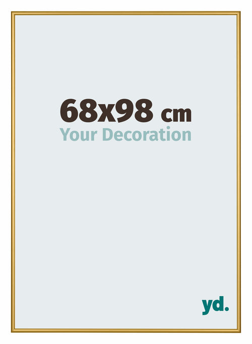 New York Aluminium Photo Frame 68x98cm Gold Shiny Front Size | Yourdecoration.co.uk