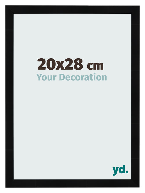 Photo Frame 20x28cm Black Silver Polished MDF Pisa Front Size | Yourdecoration.co.uk