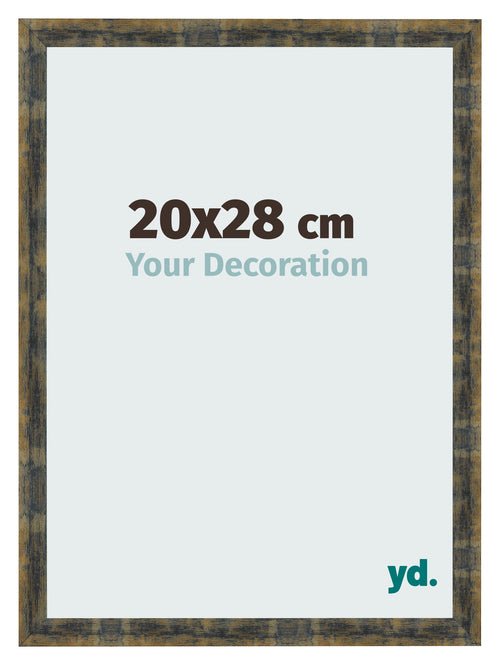 Photo Frame 20x28cm Blue Gold Melange MDF Pisa Front Size | Yourdecoration.co.uk