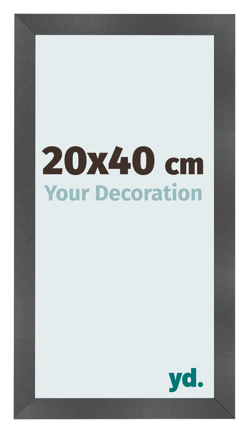 Photo Frame 20x40cm Black Silver Polished MDF Pisa Front Size | Yourdecoration.co.uk