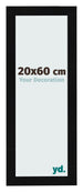Photo Frame 20x60cm Black Silver Polished MDF Pisa Front Size | Yourdecoration.co.uk