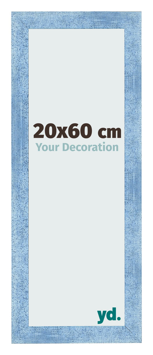Photo Frame 20x60cm Clear Blue Swept MDF Pisa Front Size | Yourdecoration.co.uk