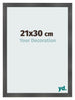 Photo Frame 21x30cm Black Silver Polished MDF Pisa Front Size | Yourdecoration.co.uk