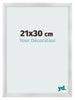 Photo Frame 21x30cm Silver Black Swept MDF Pisa Front Size | Yourdecoration.co.uk