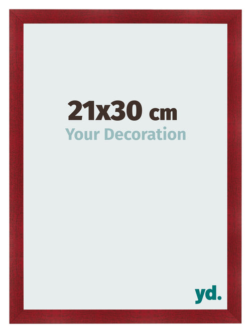 Photo Frame 21x30cm Wine Red Swept MDF Pisa Front Size | Yourdecoration.co.uk