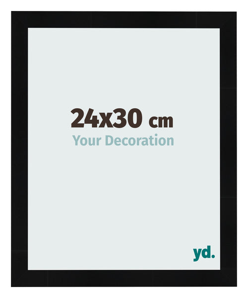 Photo Frame 24x30cm Black Silver Polished MDF Pisa Front Size | Yourdecoration.co.uk