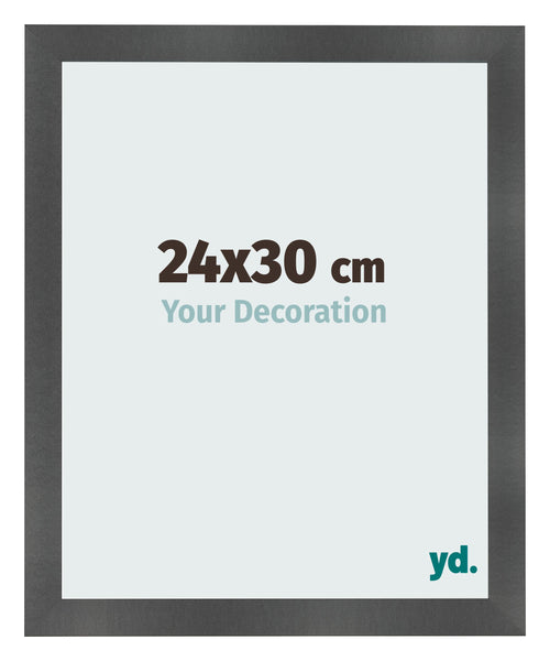 Photo Frame 24x30cm Black Silver Polished MDF Pisa Front Size | Yourdecoration.co.uk