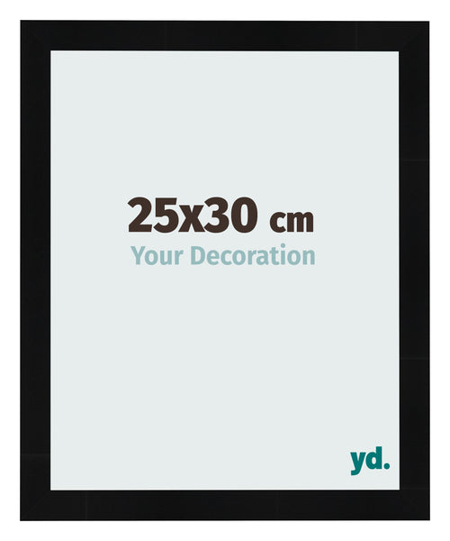 Photo Frame 25x30cm Black Silver Polished MDF Pisa Front Size | Yourdecoration.co.uk