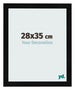 Photo Frame 28x35cm Black Silver Polished MDF Pisa Front Size | Yourdecoration.co.uk
