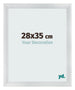 Photo Frame 28x35cm Silver Black Swept MDF Pisa Front Size | Yourdecoration.co.uk