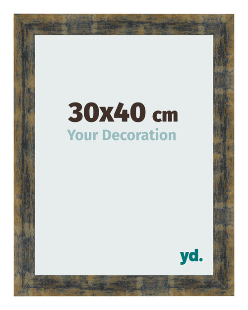 Photo Frame 30x40cm Blue Gold Melange MDF Pisa Front Size | Yourdecoration.co.uk