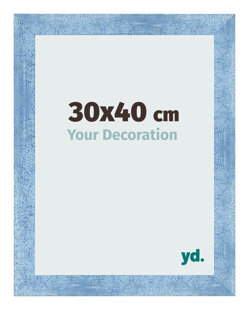 Photo Frame 30x40cm Clear Blue Swept MDF Pisa Front Size | Yourdecoration.co.uk