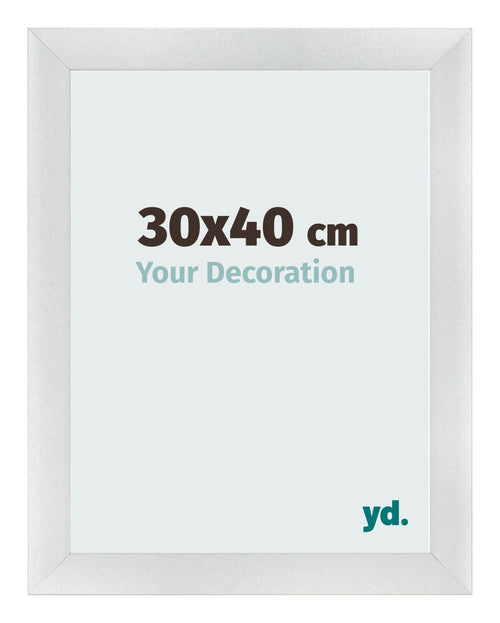 Photo Frame 30x40cm Silver Black Swept MDF Pisa Front Size | Yourdecoration.co.uk