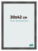 Photo Frame 30x42cm Black Silver Polished MDF Pisa Front Size | Yourdecoration.co.uk