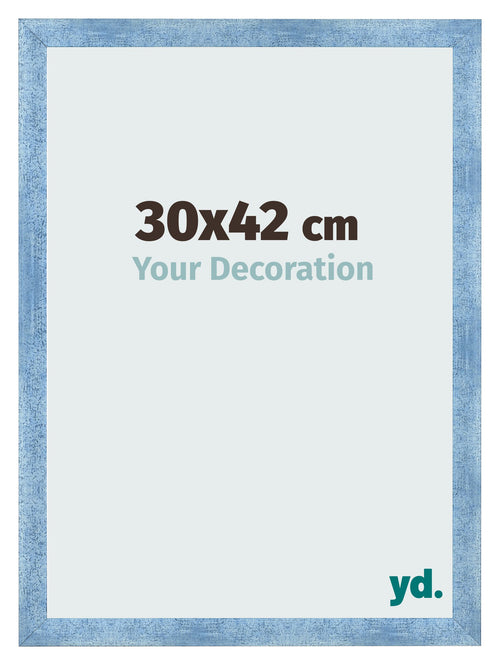 Photo Frame 30x42cm Clear Blue Swept MDF Pisa Front Size | Yourdecoration.co.uk