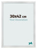 Photo Frame 30x42cm Silver Black Swept MDF Pisa Front Size | Yourdecoration.co.uk