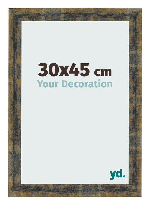 Photo Frame 30x45cm Blue Gold Melange MDF Pisa Front Size | Yourdecoration.co.uk