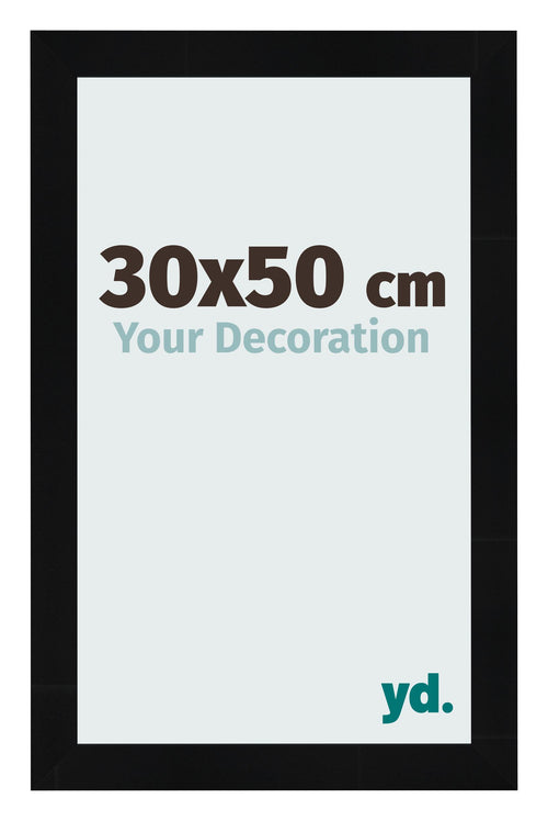 Photo Frame 30x50cm Black Silver Polished MDF Pisa Front Size | Yourdecoration.co.uk