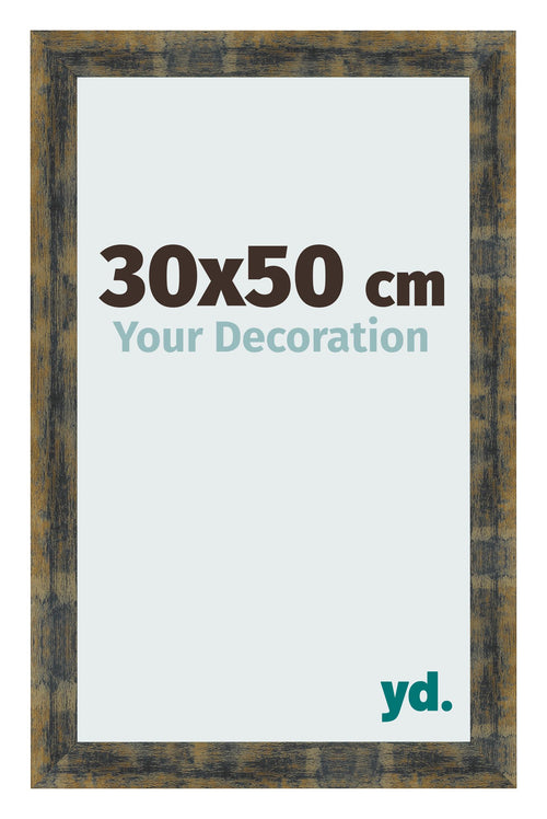 Photo Frame 30x50cm Blue Gold Melange MDF Pisa Front Size | Yourdecoration.co.uk