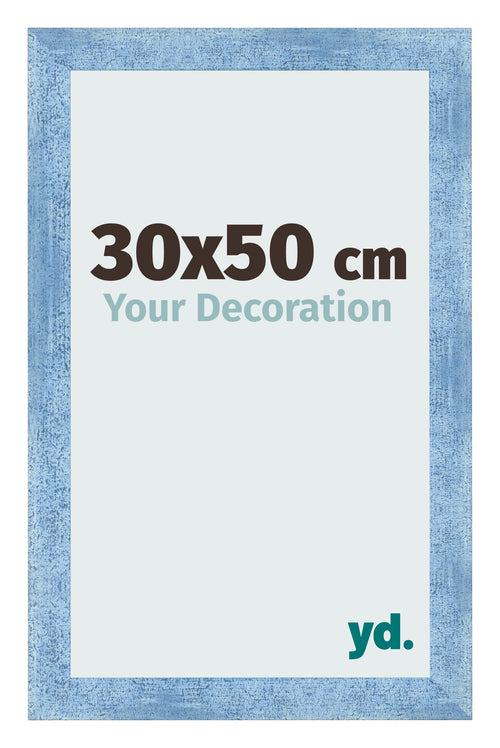 Photo Frame 30x50cm Clear Blue Swept MDF Pisa Front Size | Yourdecoration.co.uk