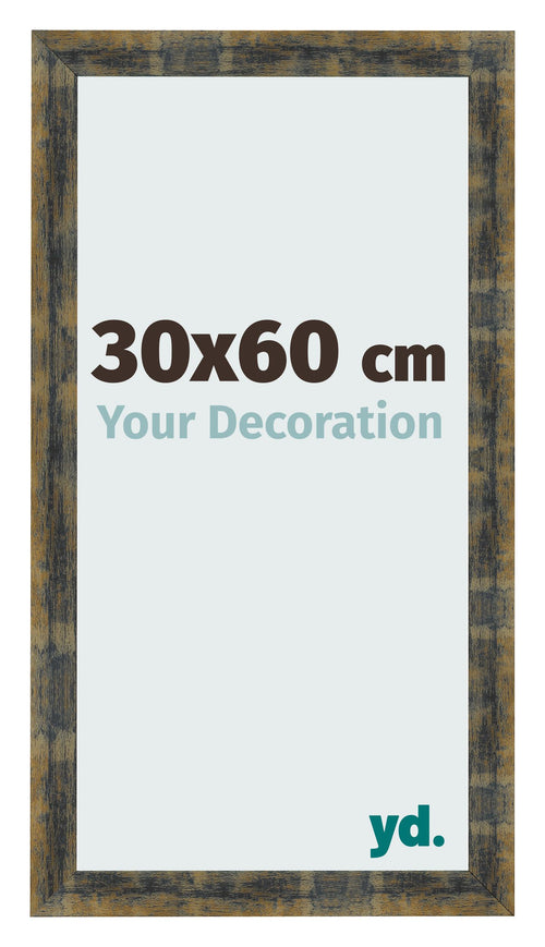Photo Frame 30x60cm Blue Gold Melange MDF Pisa Front Size | Yourdecoration.co.uk