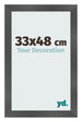 Photo Frame 33x48cm Black Silver Polished MDF Pisa Front Size | Yourdecoration.co.uk