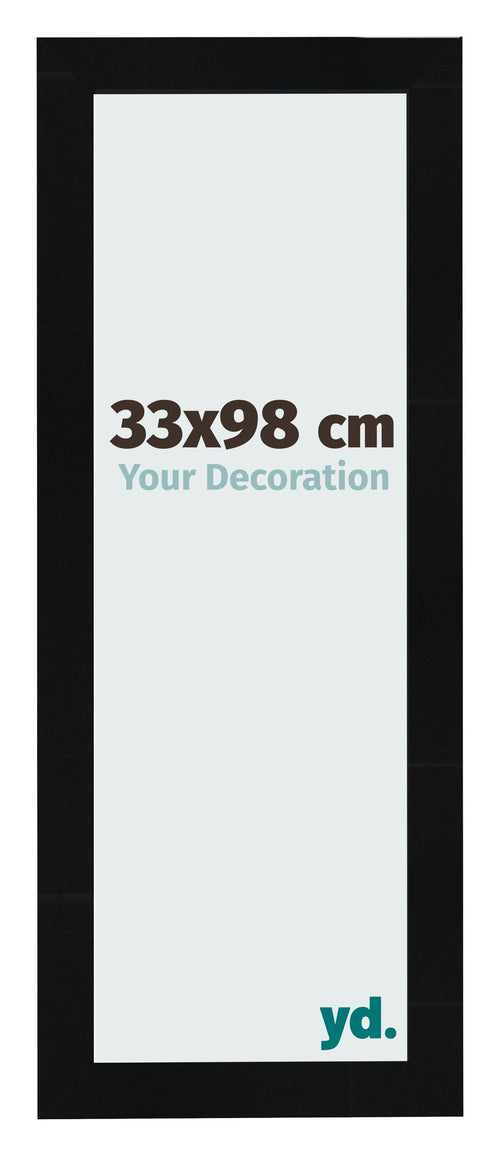 Photo Frame 33x98cm Black Silver Polished MDF Pisa Front Size | Yourdecoration.co.uk
