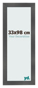 Photo Frame 33x98cm Black Silver Polished MDF Pisa Front Size | Yourdecoration.co.uk