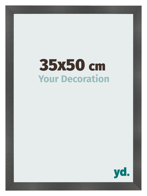 Photo Frame 35x50cm Black Silver Polished MDF Pisa Front Size | Yourdecoration.co.uk