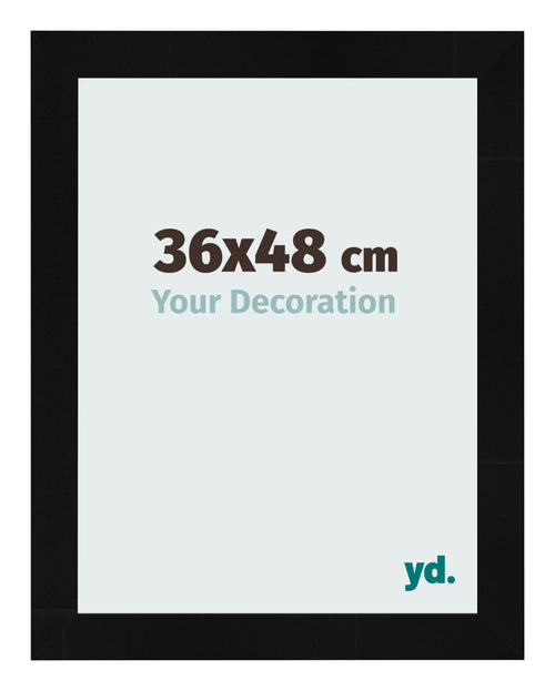 Photo Frame 36x48cm Black Silver Polished MDF Pisa Front Size | Yourdecoration.co.uk