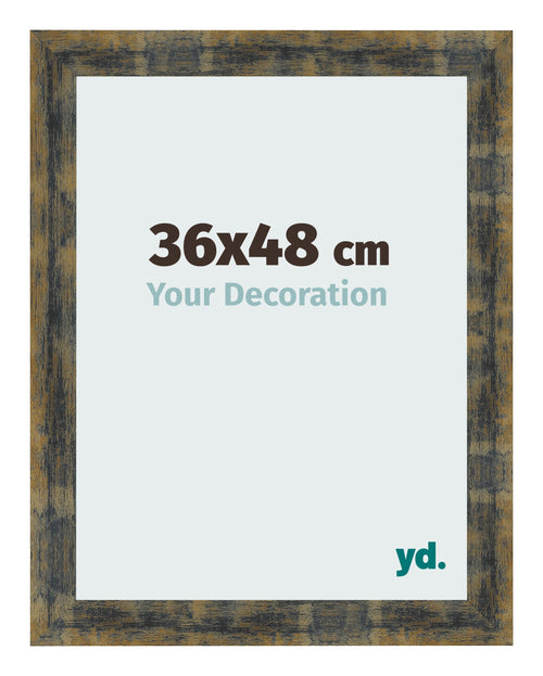 Photo Frame 36x48cm Blue Gold Melange MDF Pisa Front Size | Yourdecoration.co.uk