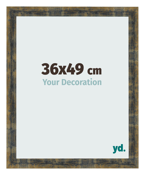 Photo Frame 36x49cm Blue Gold Melange MDF Pisa Front Size | Yourdecoration.co.uk