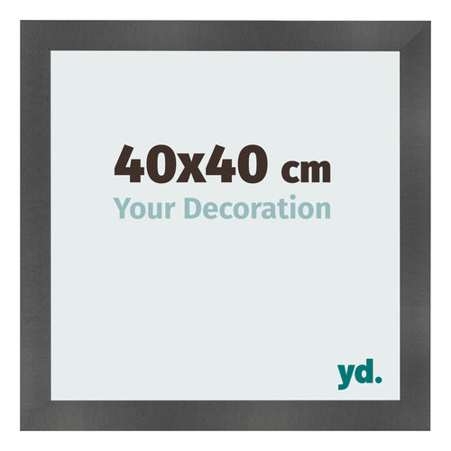 Photo Frame 40x40cm Black Silver Polished MDF Pisa Front Size | Yourdecoration.co.uk