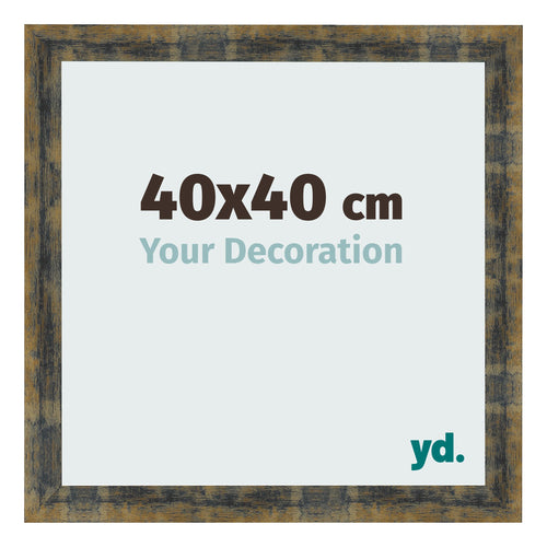 Photo Frame 40x40cm Blue Gold Melange MDF Pisa Front Size | Yourdecoration.co.uk