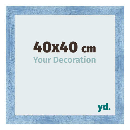 Photo Frame 40x40cm Clear Blue Swept MDF Pisa Front Size | Yourdecoration.co.uk