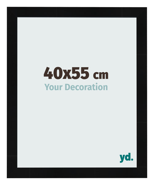 Photo Frame 40x55cm Black Silver Polished MDF Pisa Front Size | Yourdecoration.co.uk