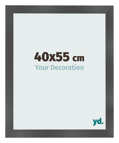 Photo Frame 40x55cm Black Silver Polished MDF Pisa Front Size | Yourdecoration.co.uk