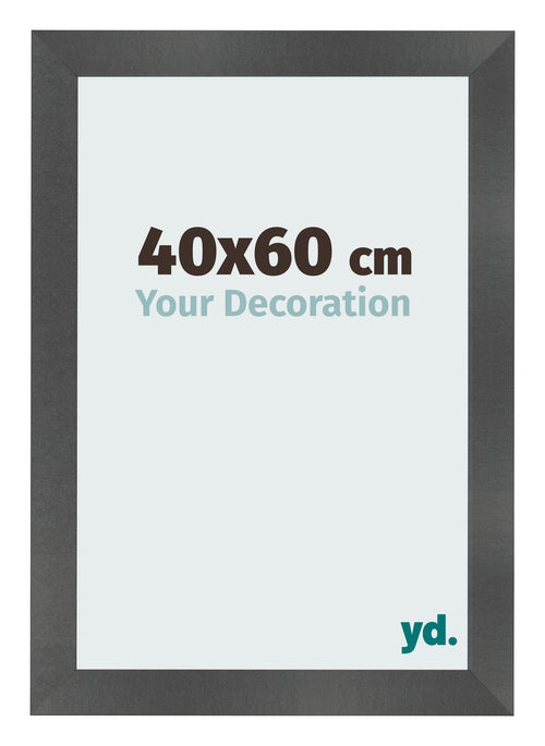 Photo Frame 40x60cm Black Silver Polished MDF Pisa Front Size | Yourdecoration.co.uk