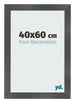 Photo Frame 40x60cm Black Silver Polished MDF Pisa Front Size | Yourdecoration.co.uk