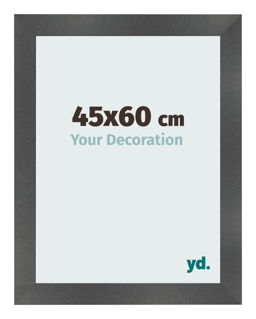 Photo Frame 45x60cm Black Silver Polished MDF Pisa Front Size | Yourdecoration.co.uk