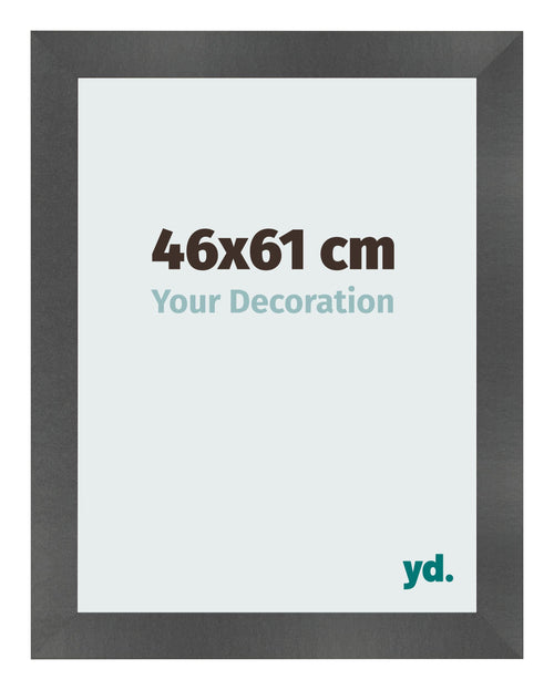 Photo Frame 46x61cm Black Silver Polished MDF Pisa Front Size | Yourdecoration.co.uk