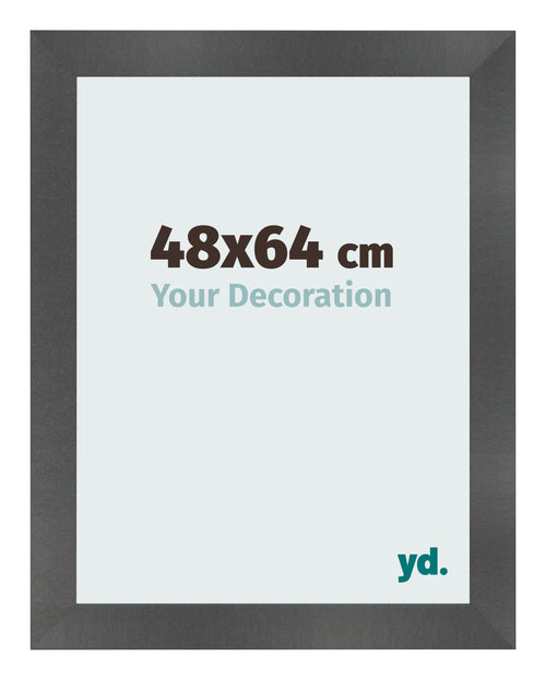 Photo Frame 48x64cm Black Silver Polished MDF Pisa Front Size | Yourdecoration.co.uk