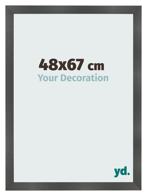 Photo Frame 48x67cm Black Silver Polished MDF Pisa Front Size | Yourdecoration.co.uk