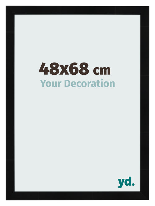 Photo Frame 48x68cm Black Silver Polished MDF Pisa Front Size | Yourdecoration.co.uk
